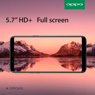OPPO A83 (2018) ราคาเริ่มต้น 4,990 บาท กล้องหน้า 8MP กล้องหลัง 13MP หน้าจอแบบ Full Screen 7