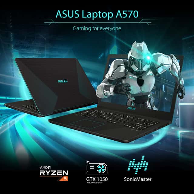 ASUS Laptop A570 โน้ตบุ๊ก 15.6 นิ้ว เน้นพกพา มาพร้อท AMD Ryzen 5 และ NVIDIA GeForce GTX 1050 7