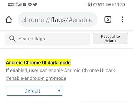 วิธีเปิด Dark mode ที่ซ่อนอยู่ใน Chrome สำหรับ Android 5