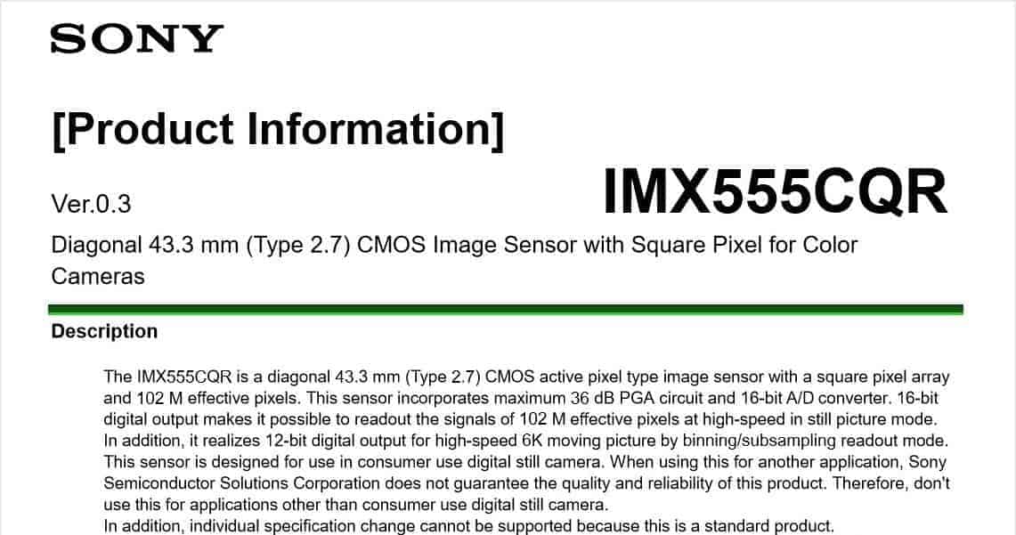 ลือ Sony พัฒนาเซ็นเซอร์รับภาพ 100 MP Full-Frame ถ่ายวิดีโอ 6K 1