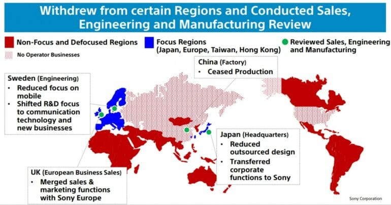 Sony เปิดรายชื่อประเทศที่ยังทำตลาดมือถืออยู่ 19